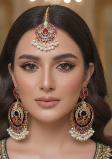 Vogue Wear™ Stunning Mang Tika with Matching Earrings